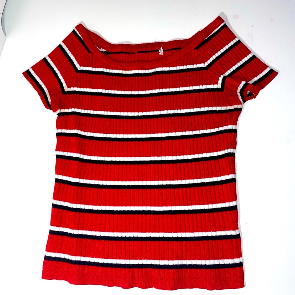 Ribbed stripped crop top